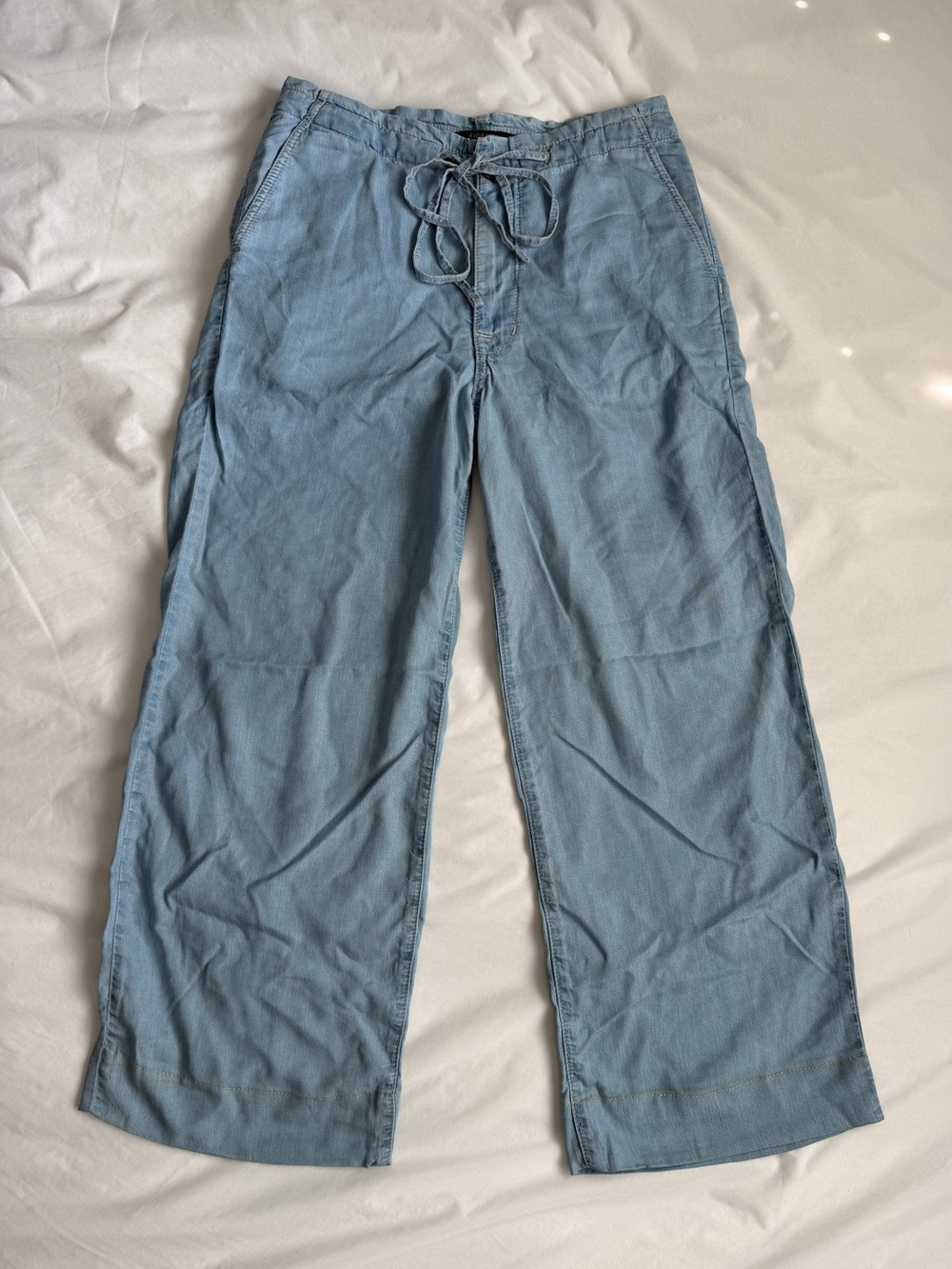 Fidelity Denim Andy Tie-Waist Paperbag Jeans High-Rise Wide Leg Size 26